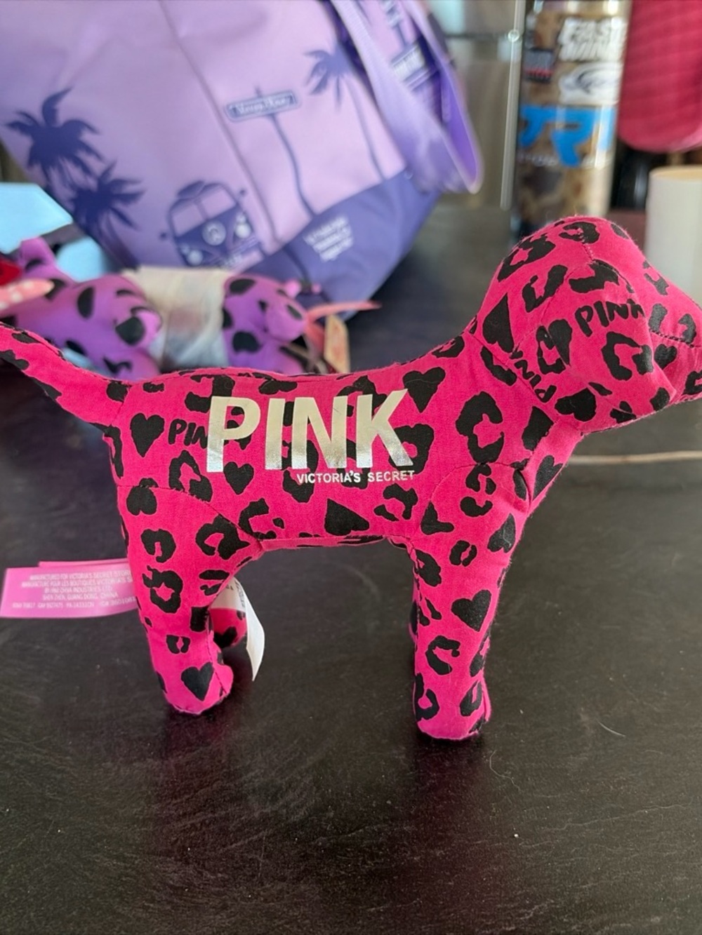 PINK Victoria's Secret deadstock Plush Dog - Hot Pink Leopard